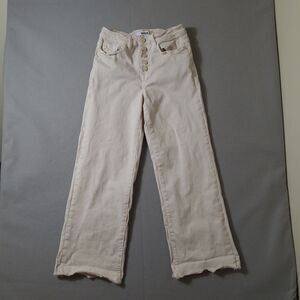 Mica Los Angeles  Jeans Womens Size 24 Off White  Raw Hem Button Fly Denim